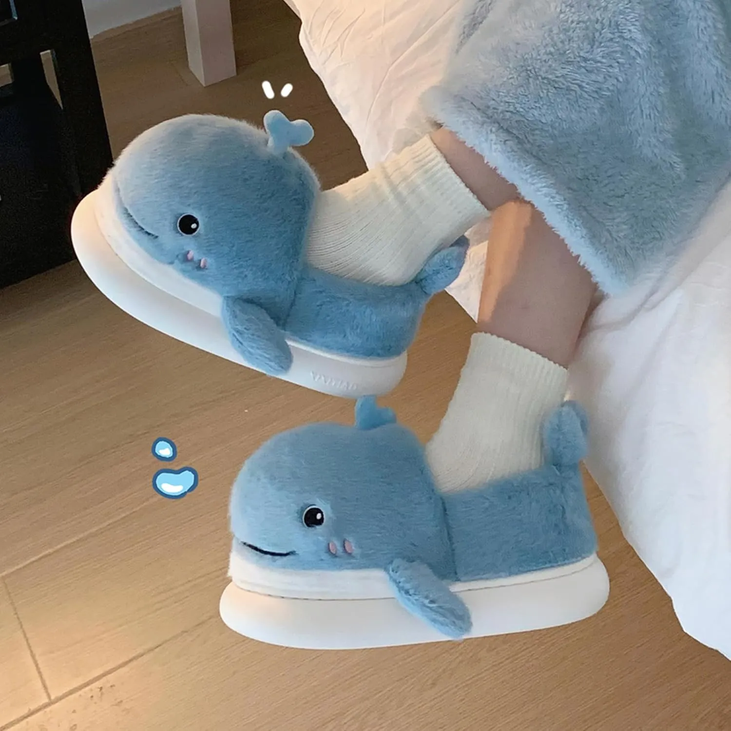 Cute Women's Kawaii Whale House Cartoon Animal Indoor Slippers