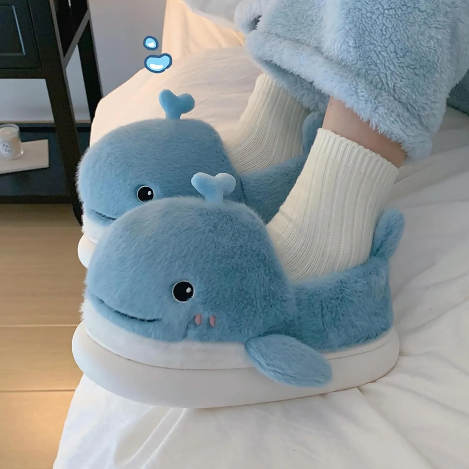 Cute Women's Kawaii Whale House Cartoon Animal Indoor Slippers