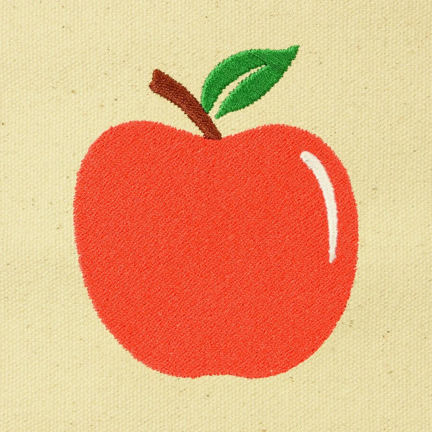 DALIX Apple Tote Bag Reusable Grocery Natural Canvas Fruits in Red