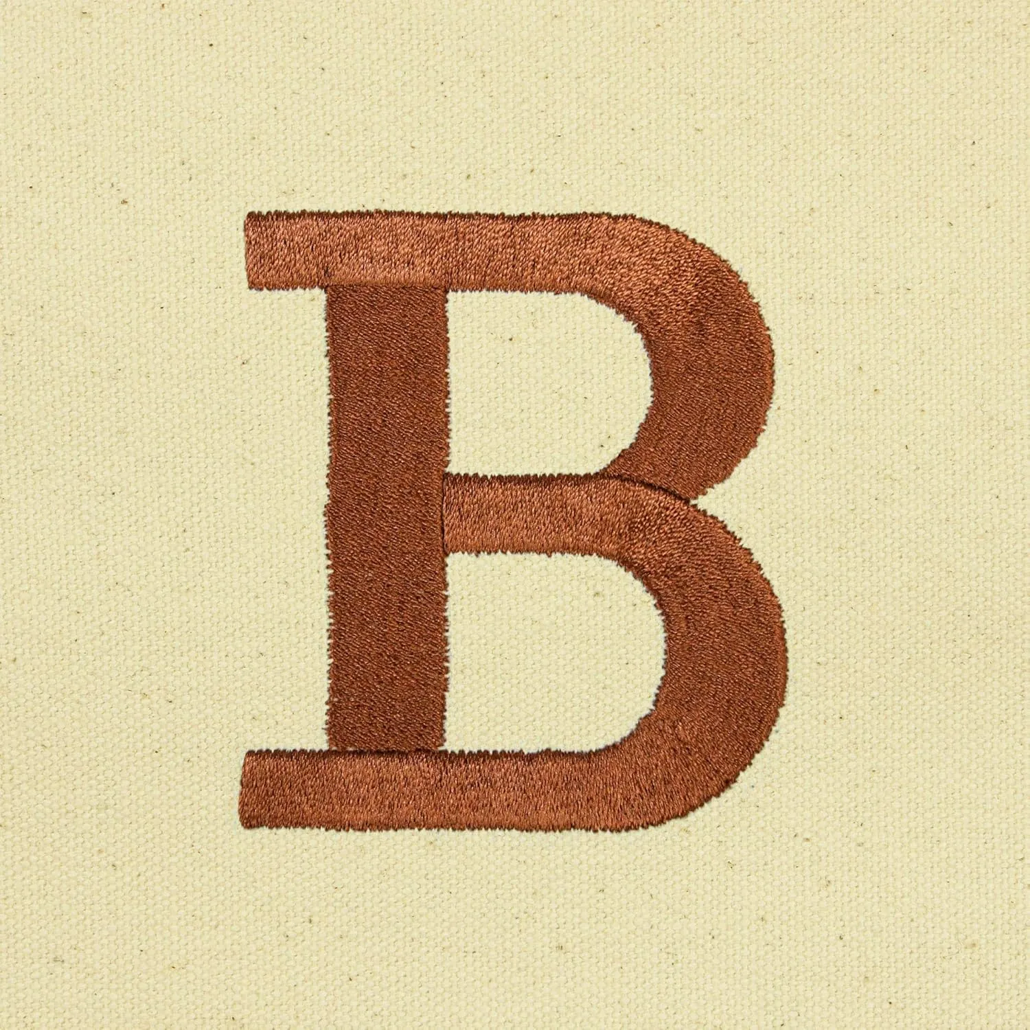 DALIX Initial Tote Bag Personalized Monogram Brown Zippered Top Bold Letter - B