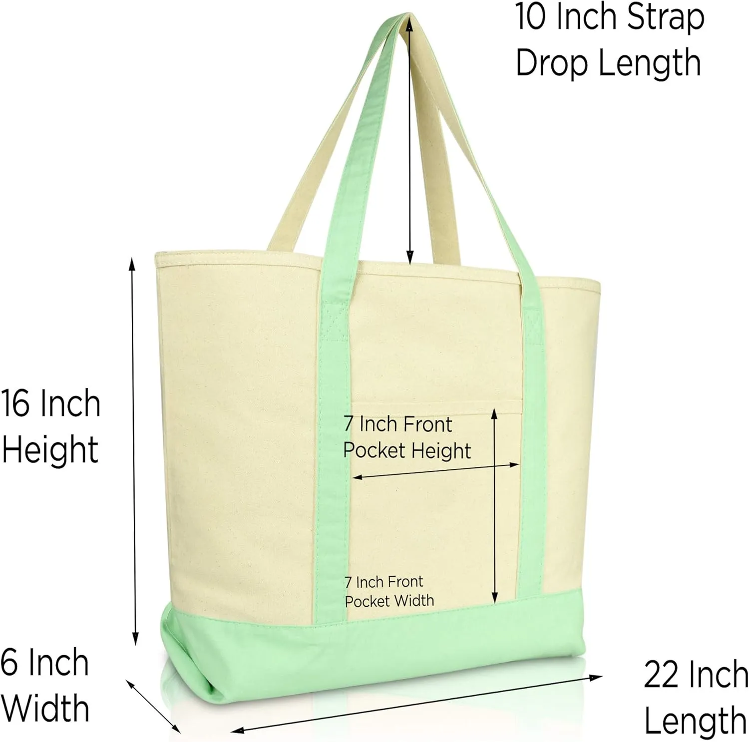 DALIX Initial Tote Bag Personalized Monogram Mint Green Zippered Top Letter - B