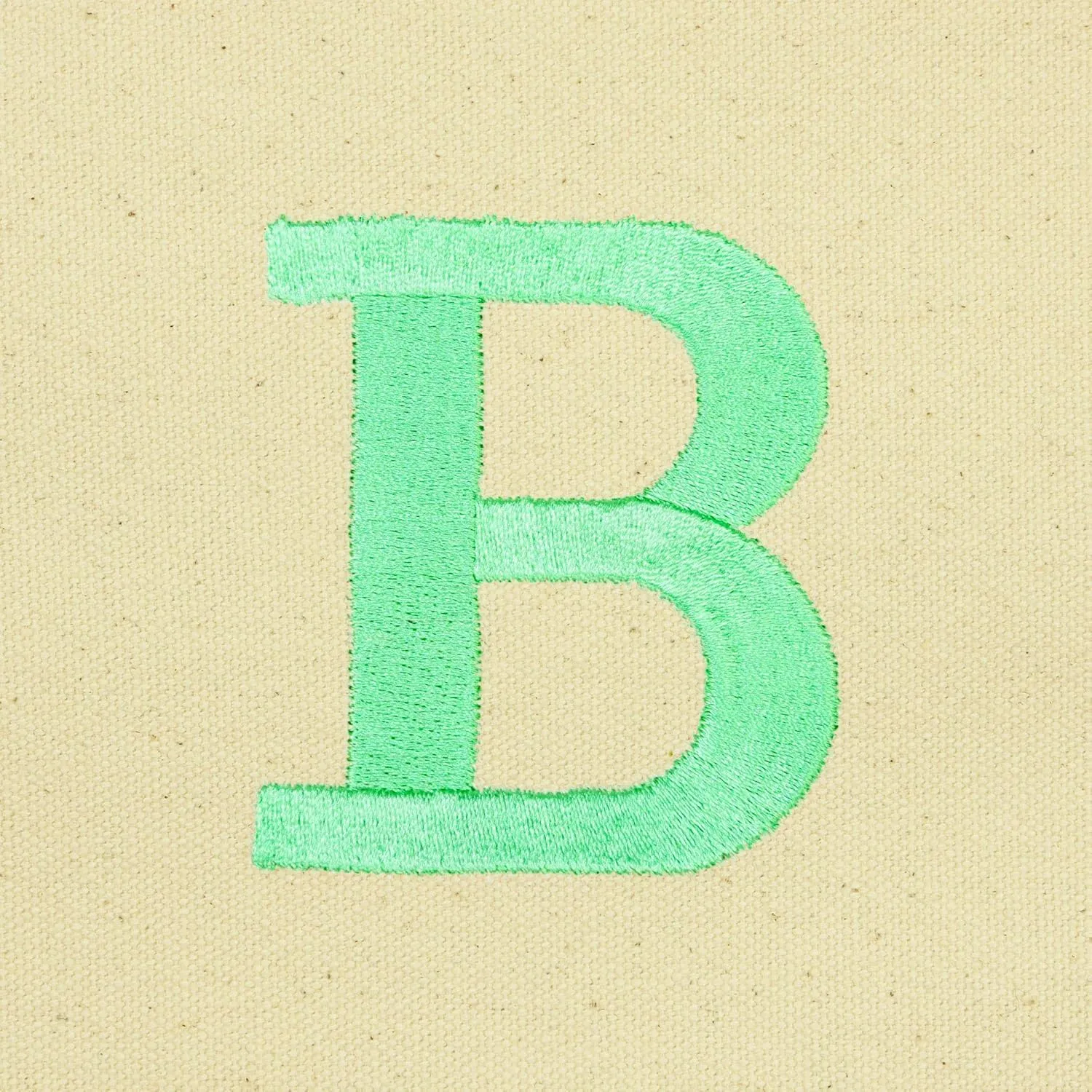 DALIX Initial Tote Bag Personalized Monogram Mint Green Zippered Top Letter - B