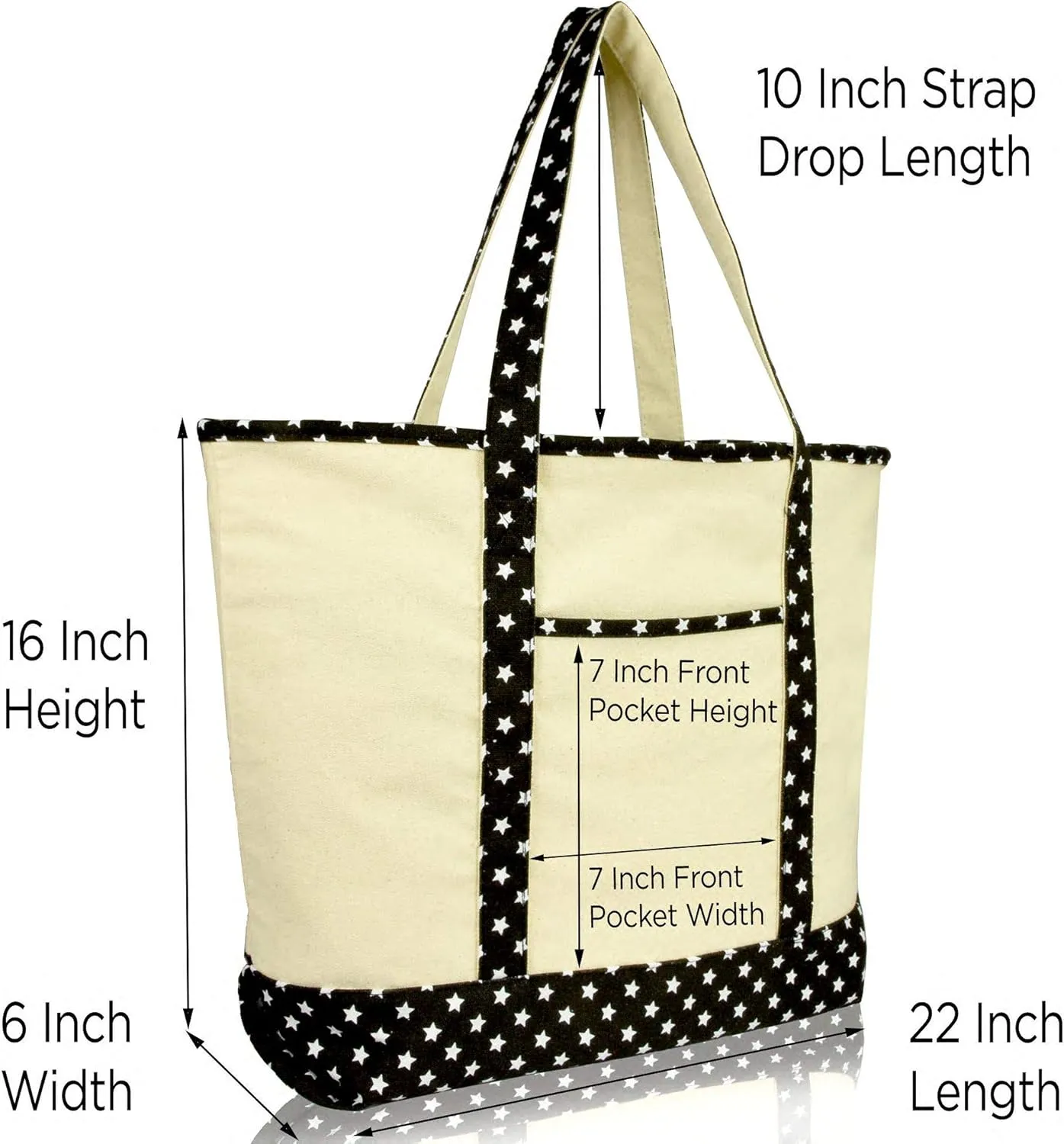 DALIX Zodiac Sign Shopping Tote Bag Black Star Horoscope Gifts - Cancer