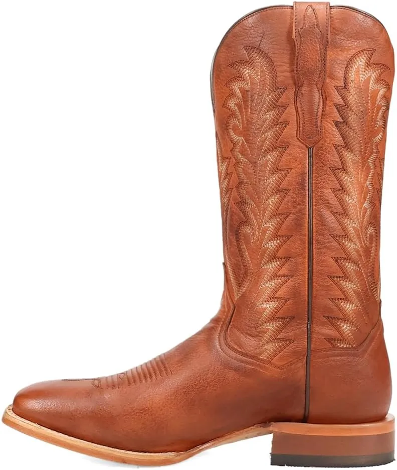 Dan Post Boots Mens Jerry Embroidered Square Toe Pull On Casual Boots Mid Calf - Brown