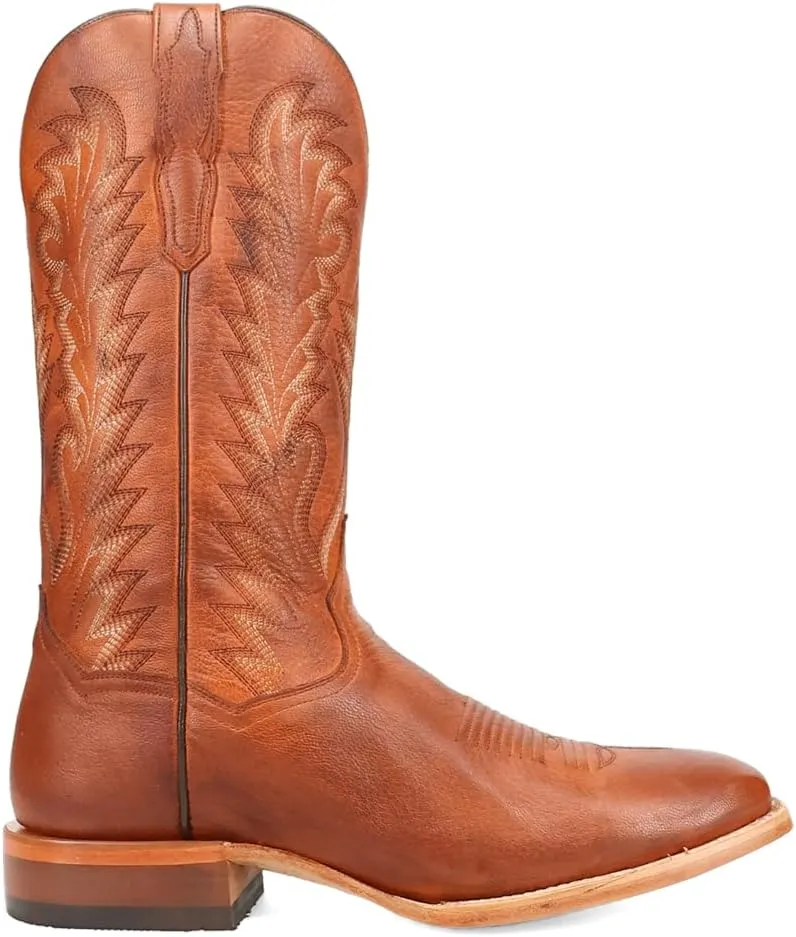 Dan Post Boots Mens Jerry Embroidered Square Toe Pull On Casual Boots Mid Calf - Brown
