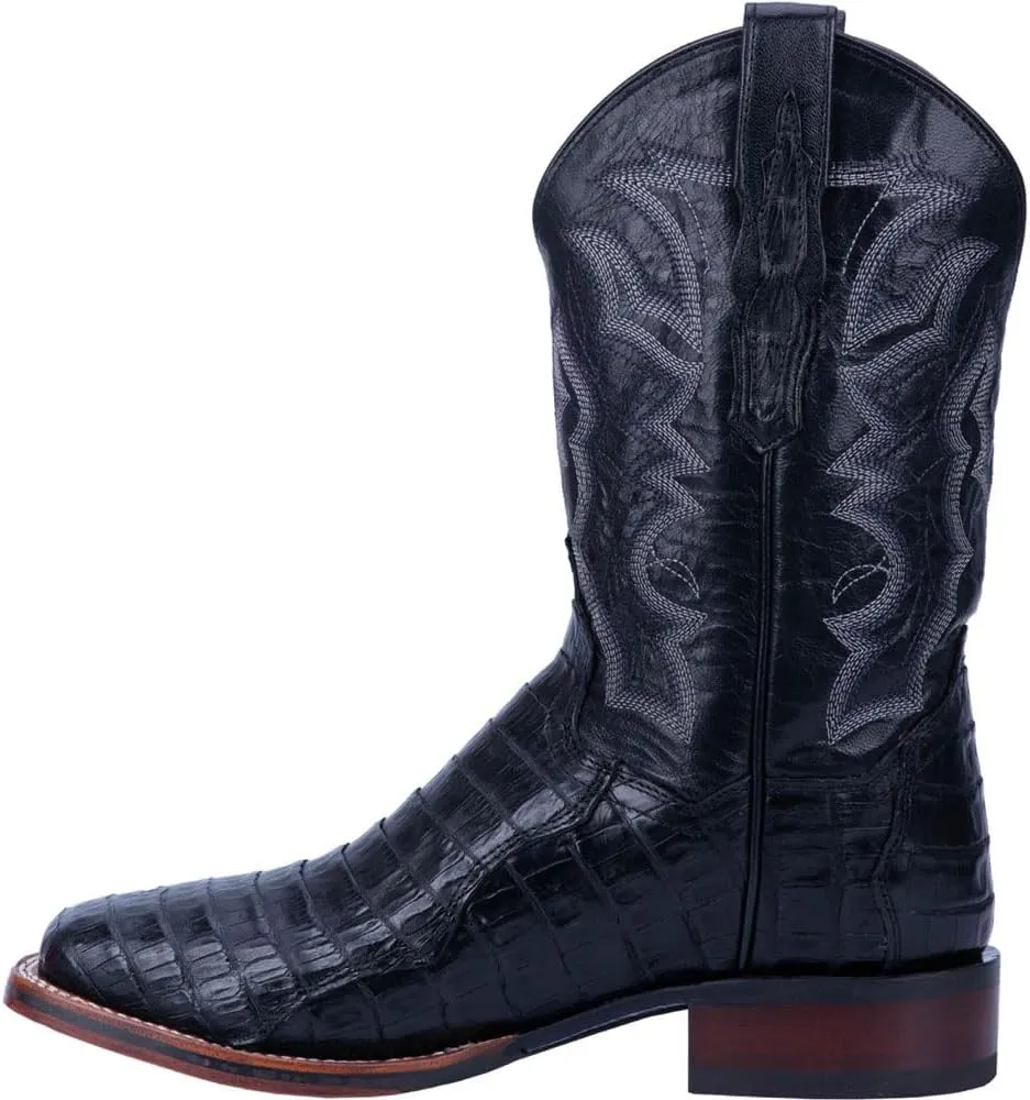Dan Post Mens Kingsly Embroidered Square Toe Dress Boots Mid Calf - Black