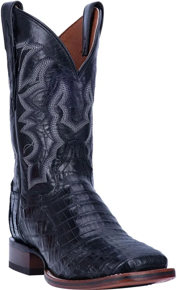 Dan Post Mens Kingsly Embroidered Square Toe Dress Boots Mid Calf - Black