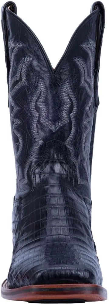 Dan Post Mens Kingsly Embroidered Square Toe Dress Boots Mid Calf - Black