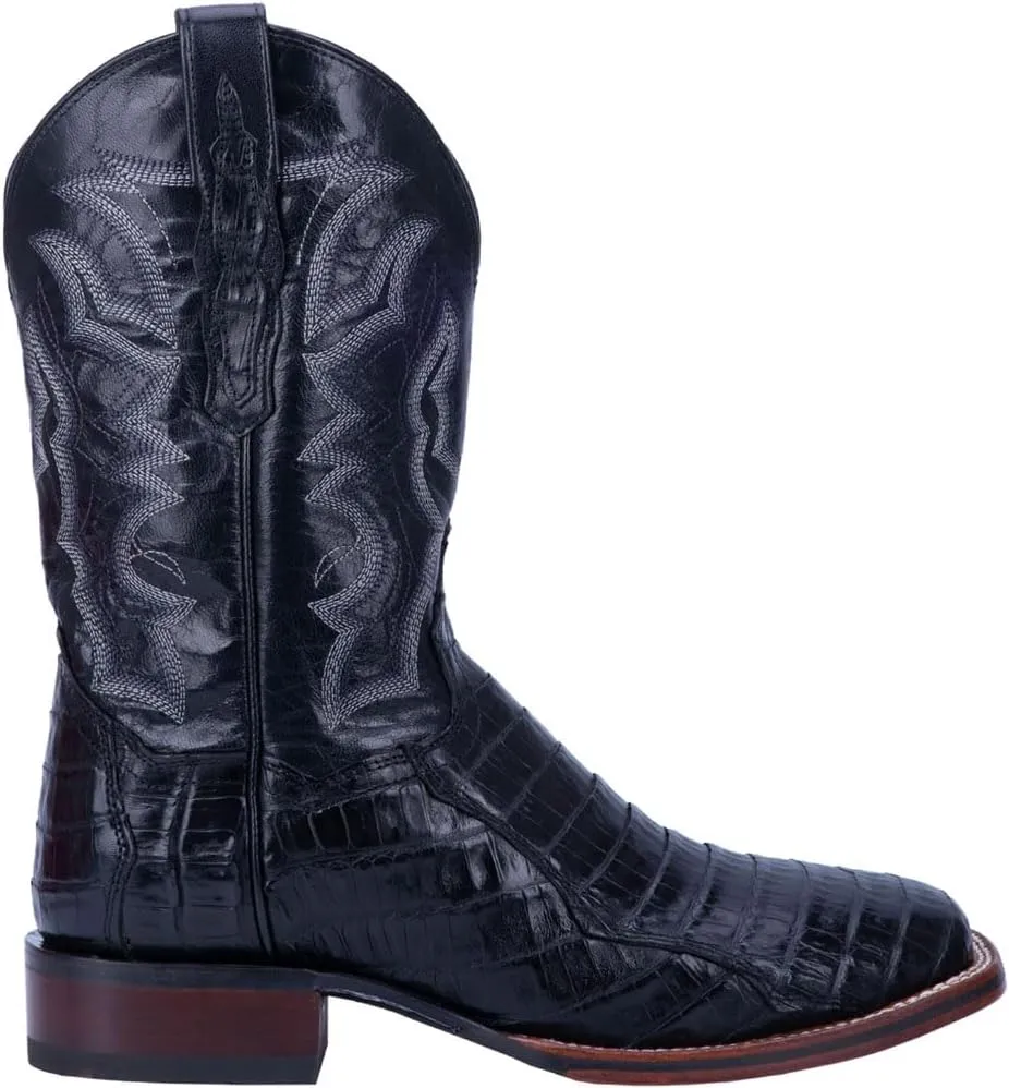 Dan Post Mens Kingsly Embroidered Square Toe Dress Boots Mid Calf - Black