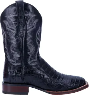 Dan Post Mens Kingsly Embroidered Square Toe Dress Boots Mid Calf - Black