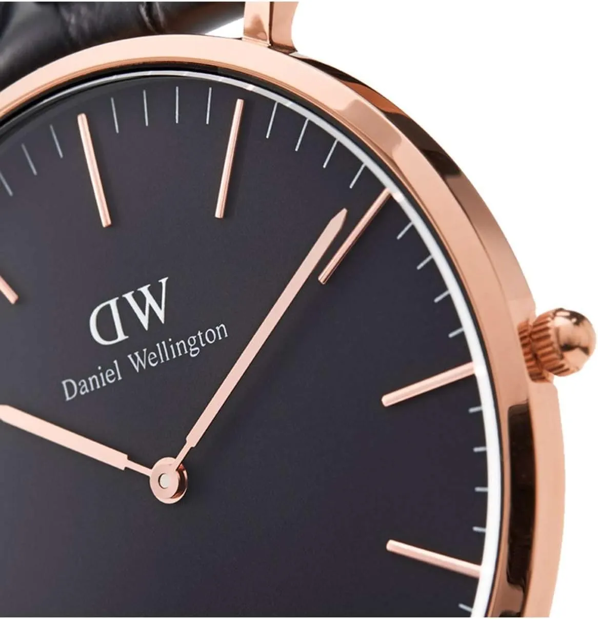 Daniel Wellington Classic Reading Watch, Italian Black Leather Band