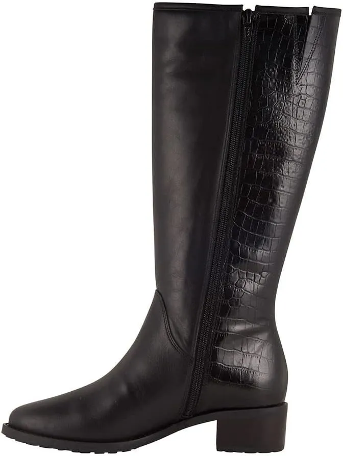 David Tate Womens Superior Embossed Leather Knee-High Boots
