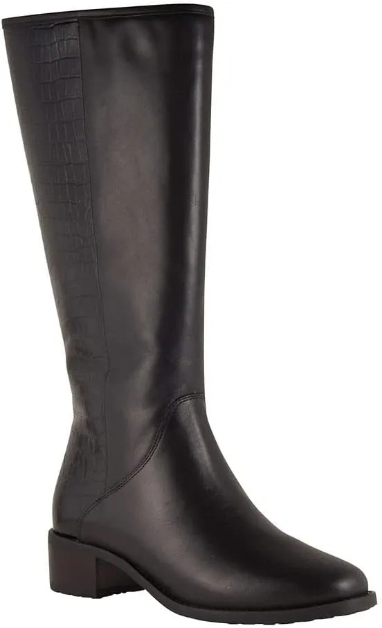 David Tate Womens Superior Embossed Leather Knee-High Boots