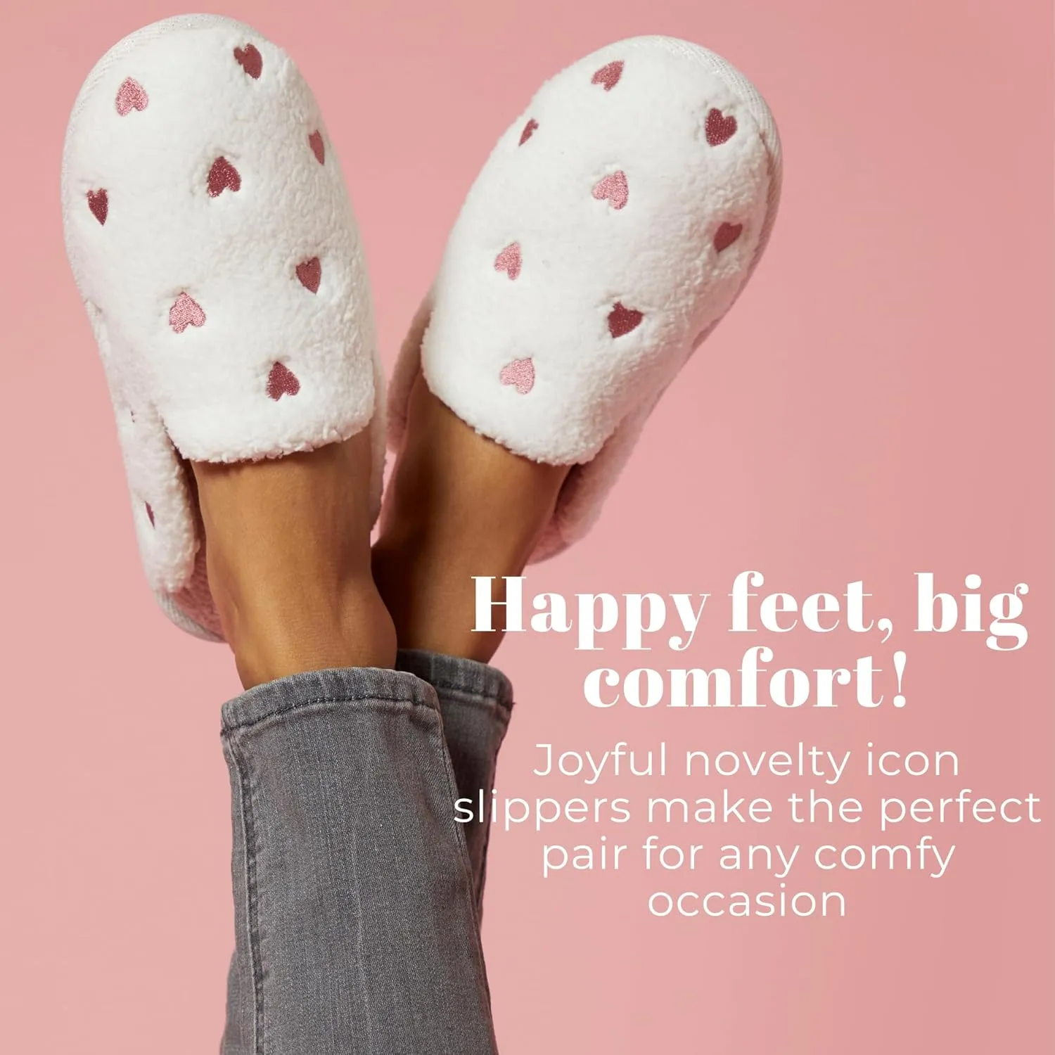 Dearfoams Women's Fuzzy Mom Easter Valentines Mother’s Day Slippers