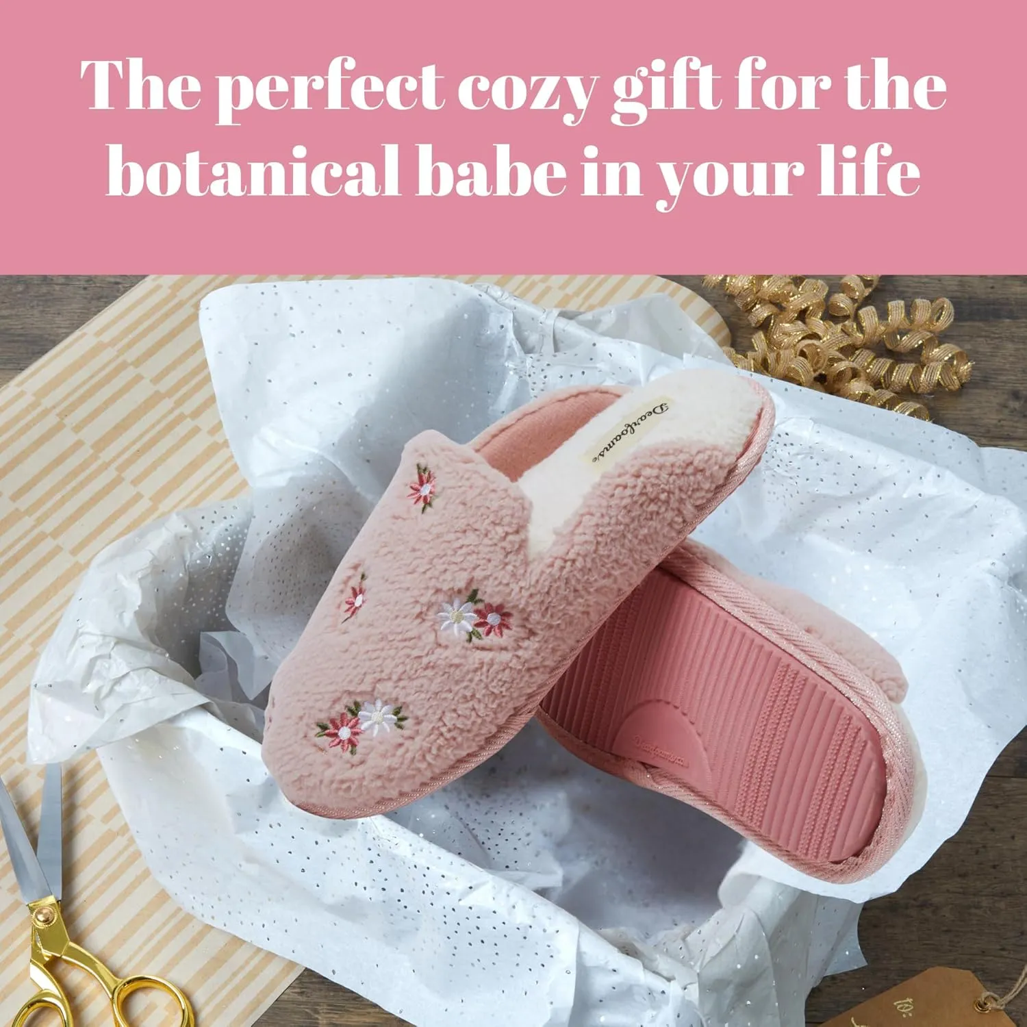 Dearfoams Women's Fuzzy Mom Easter Valentines Mother’s Day Slippers