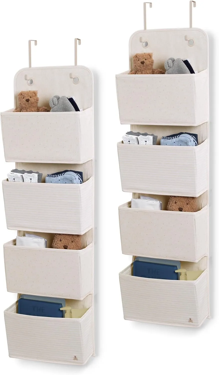Delta Children GAP babyGap 2-Pack Over the Door Storage Organizer with 4 Pockets, Tan
