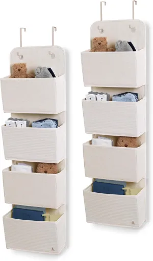 Delta Children GAP babyGap 2-Pack Over the Door Storage Organizer with 4 Pockets, Tan
