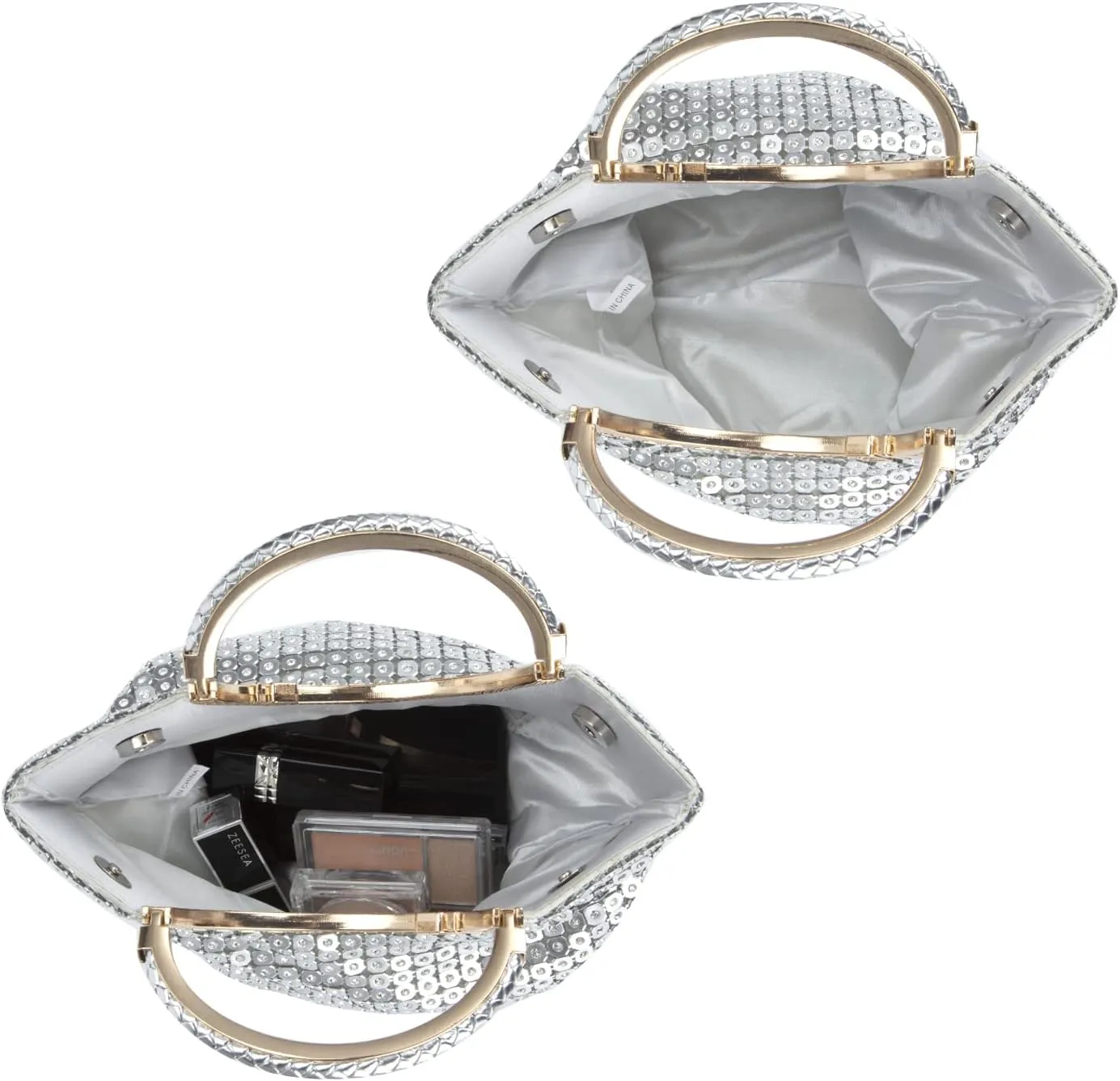 Designer Handbags Sequin Tote Bag With Rhinestone Wristlet Sparkly Purse