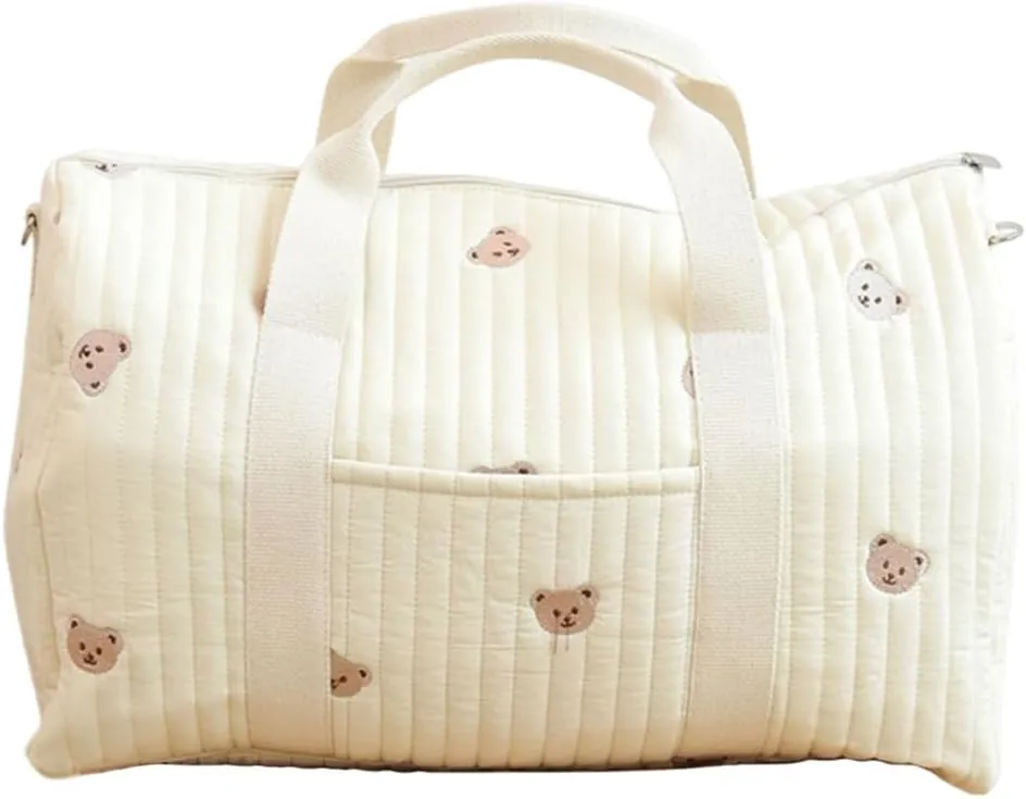 Diaper Bag Embroidered Nappy Organizer Cute Cartoon Messenger Bag Mom Bag Storage Bag Luggage Tote Bag for Travel