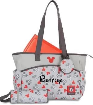 Diaper Bag - Personalized Mickey Mouse - Officially Licensed - Mouse Ears Multi Pocket Diaper Bag Baby Gift Set