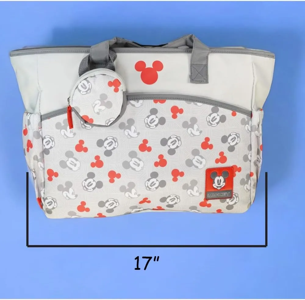 Diaper Bag - Personalized Mickey Mouse - Officially Licensed - Mouse Ears Multi Pocket Diaper Bag Baby Gift Set