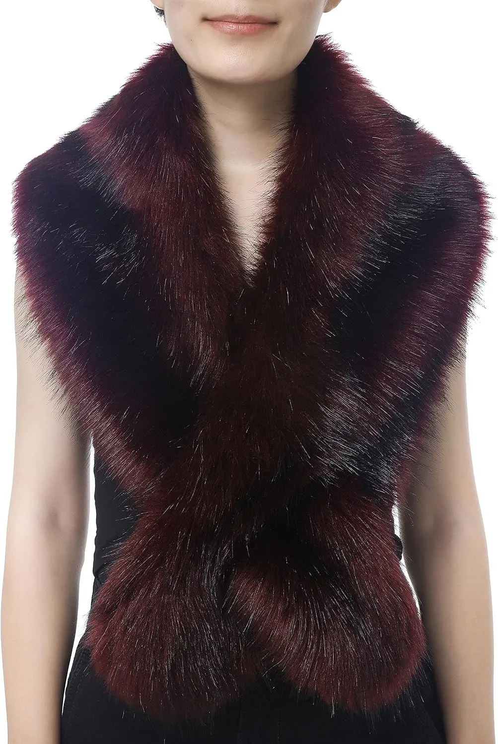 Dikoaina Extra Large Women's Faux Fur Collar for Winter Coat
