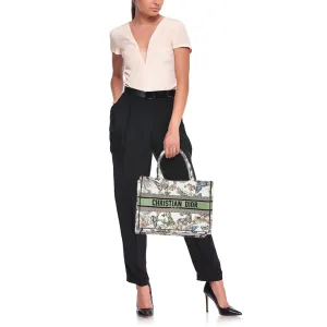 DIOR Multicolor Butterfly Embroidered Canvas Medium Book Tote