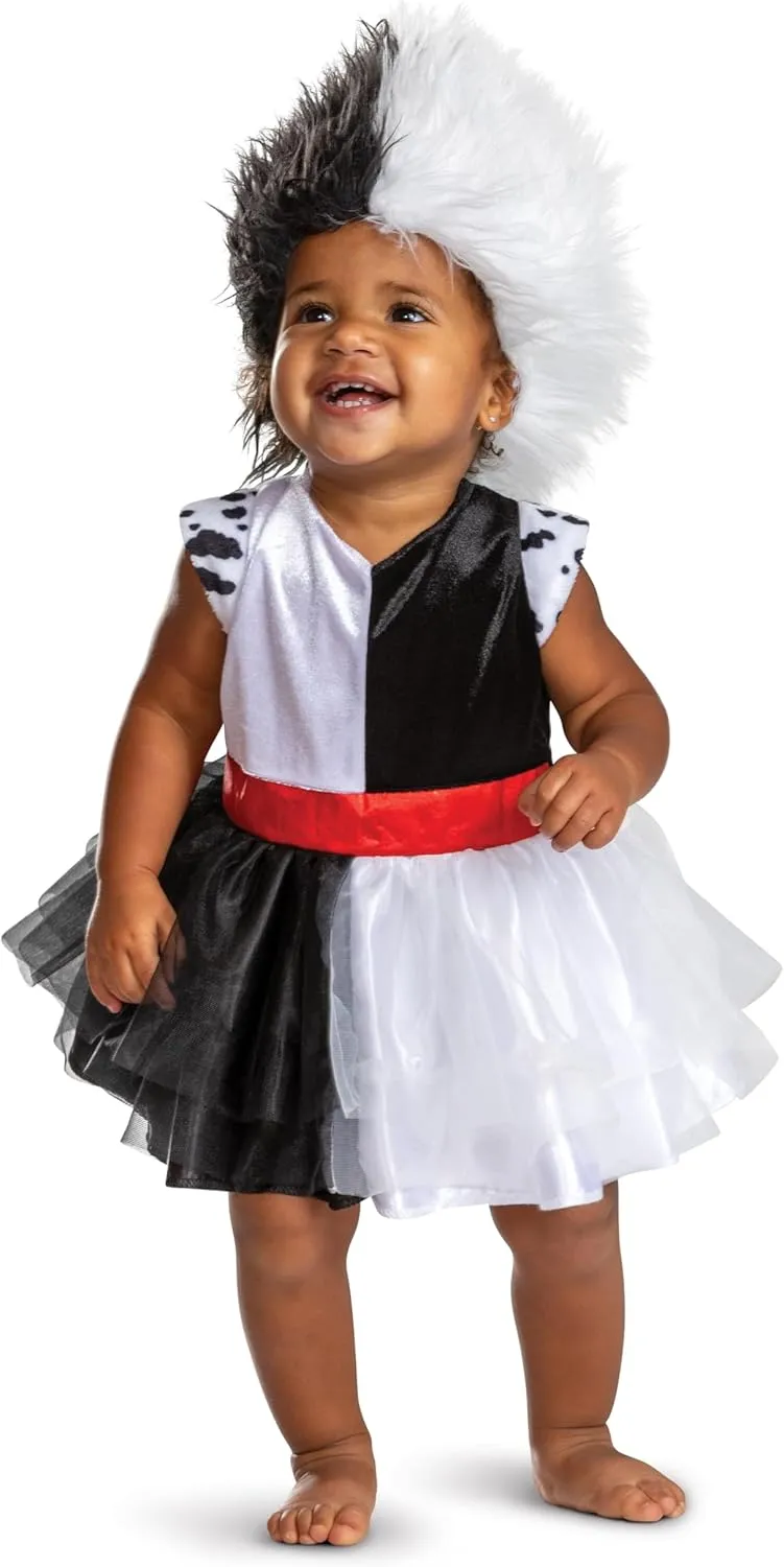 Disguise baby-boys Cruella Costume for Toddlers, Official Disney Cuella De Vil Halloween Dress Outfit