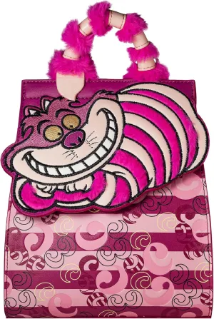 Disney Alice in Wonderland Mini Backpack, Cheshire Cat Monogram Small Handbag Purse, Pink