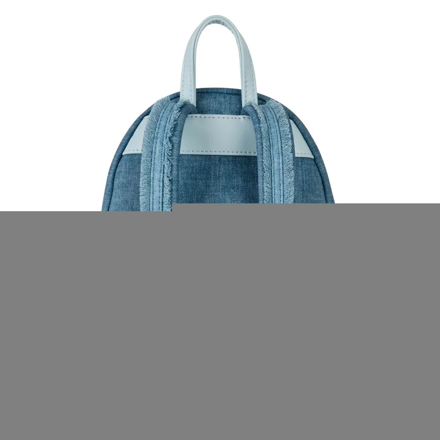 Disney - Dogs & Cats Faux Denim Fringe Mini Backpack