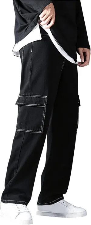 DIYAGO Baggy Jeans Mens Straight Wide Leg Casual Teen Vintage Streetwear Hip Hop Trendy Denim Pant Designer Long Trouser