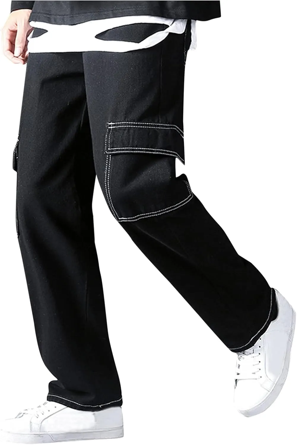 DIYAGO Baggy Jeans Mens Straight Wide Leg Casual Teen Vintage Streetwear Hip Hop Trendy Denim Pant Designer Long Trouser