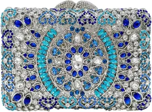 DJBM Sparkly Rhinestone Evening Clutch Bag Shining Graceful Crystal Chain Wedding Purse for Women