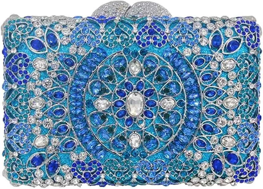 DJBM Sparkly Rhinestone Evening Clutch Bag Shining Graceful Crystal Chain Wedding Purse for Women
