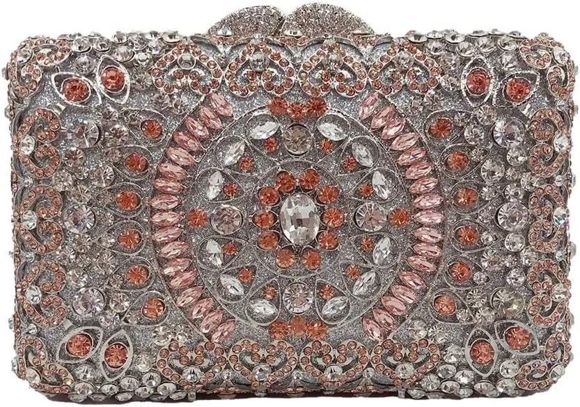 DJBM Sparkly Rhinestone Evening Clutch Bag Shining Graceful Crystal Chain Wedding Purse for Women