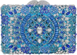 DJBM Sparkly Rhinestone Evening Clutch Bag Shining Graceful Crystal Chain Wedding Purse for Women