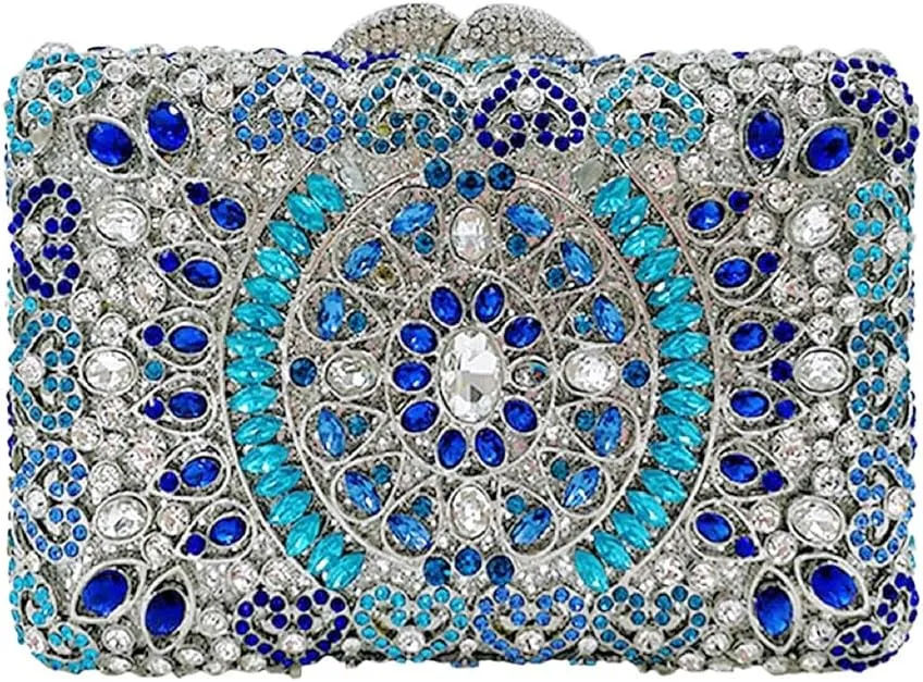 DJBM Sparkly Rhinestone Evening Clutch Bag Shining Graceful Crystal Chain Wedding Purse for Women