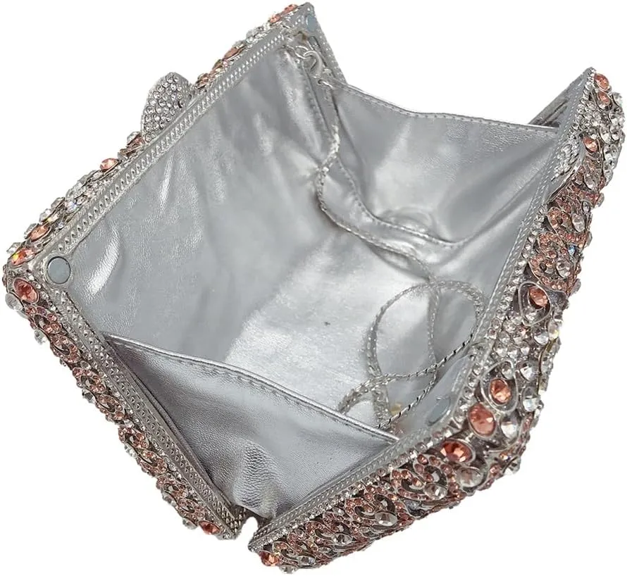DJBM Sparkly Rhinestone Evening Clutch Bag Shining Graceful Crystal Chain Wedding Purse for Women