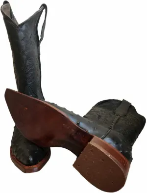 Dona Michi Men Cowboy boot's Leather Ostrich Print Back Cut 2x Toe Westerm Handcrafted Luxury Boots