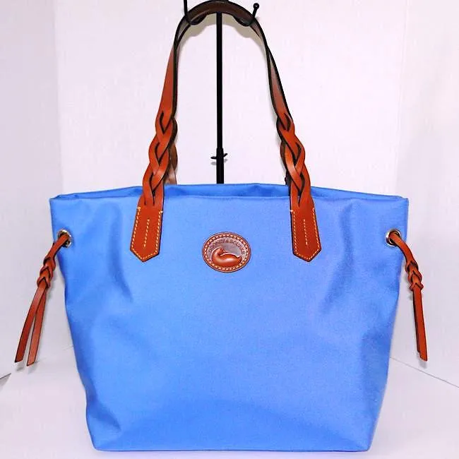 DOONEY & BOURKE CANVAS LEATHER TRIM SHOPPING TOTE BAG
