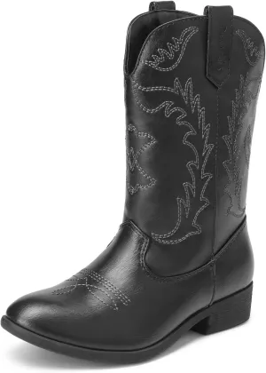 DREAM PAIRS Cowgirl Cowboy Western Boots Girls Mid Calf Riding Shoes Little Kid/Big Kid