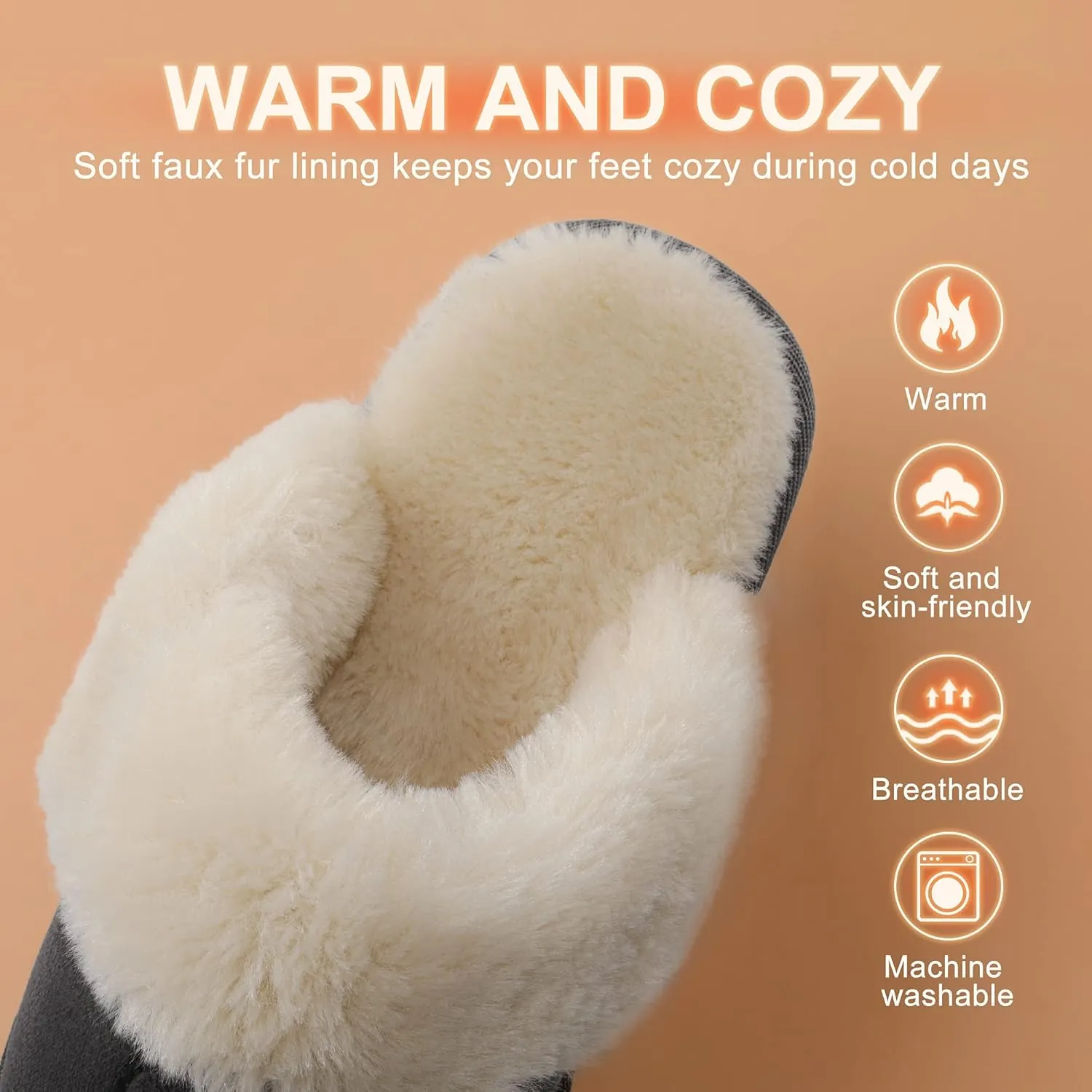 DREAM PAIRS Women's House Slippers Indoor Fuzzy Fluffy Furry Cozy Home Bedroom Comfy Winter Cute Warm Outdoor Shoes FuzzyEasy