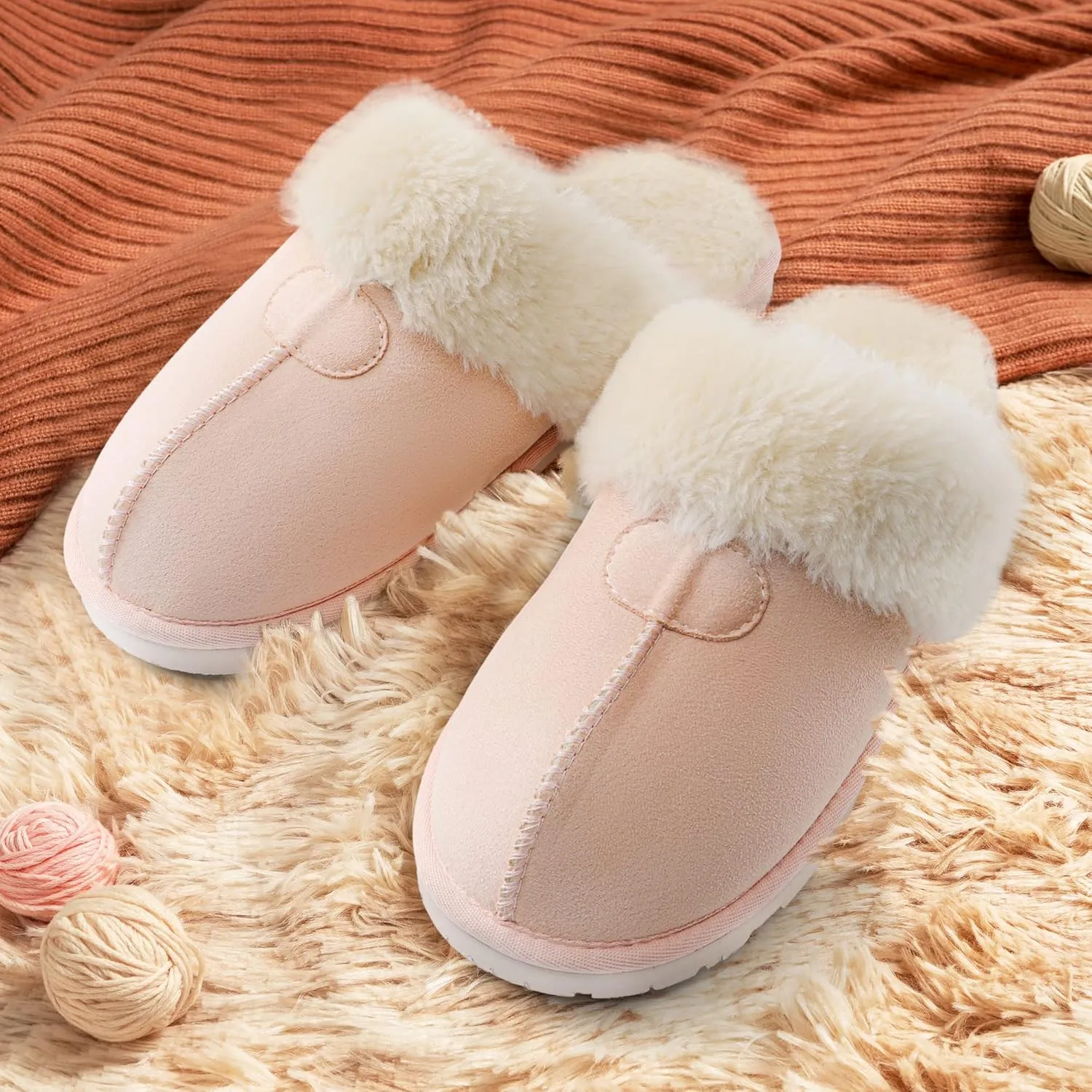 DREAM PAIRS Women's House Slippers Indoor Fuzzy Fluffy Furry Cozy Home Bedroom Comfy Winter Cute Warm Outdoor Shoes FuzzyEasy
