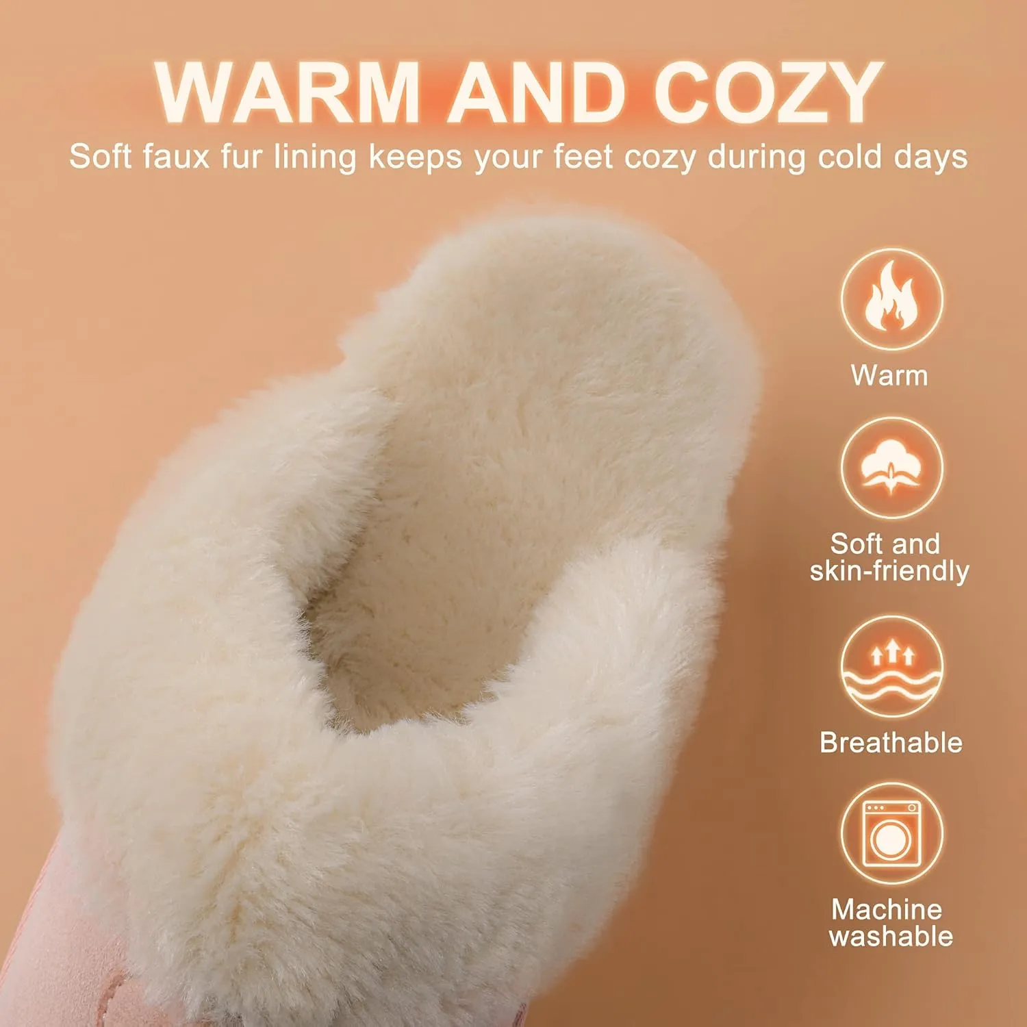 DREAM PAIRS Women's House Slippers Indoor Fuzzy Fluffy Furry Cozy Home Bedroom Comfy Winter Cute Warm Outdoor Shoes FuzzyEasy