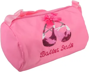 Dressy Daisy Girls' Sequined Ballerina Pattern Waterproof Ballet Dance Bag Hand Bag Shoulder Bag Duffle Bag Pink