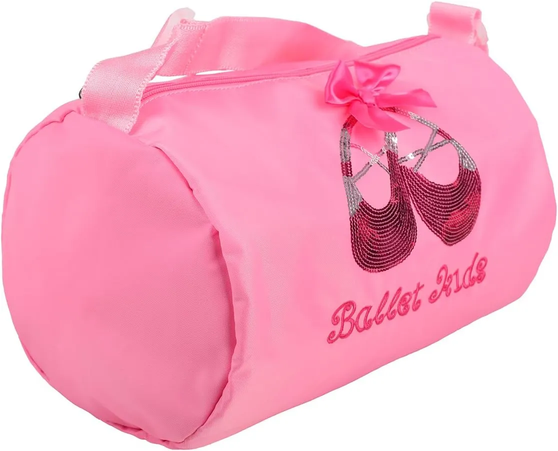 Dressy Daisy Girls' Sequined Ballerina Pattern Waterproof Ballet Dance Bag Hand Bag Shoulder Bag Duffle Bag Pink
