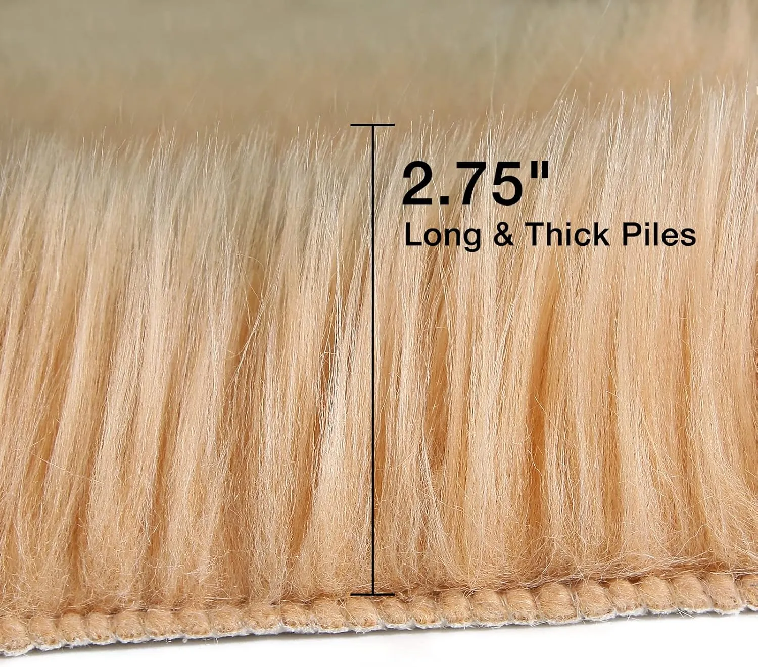 duduta Beige Sheepskin Throw Rugs 2x3 ft, Fluffy Shag Faux Fur Chair Seat Covers Washable Room Decor