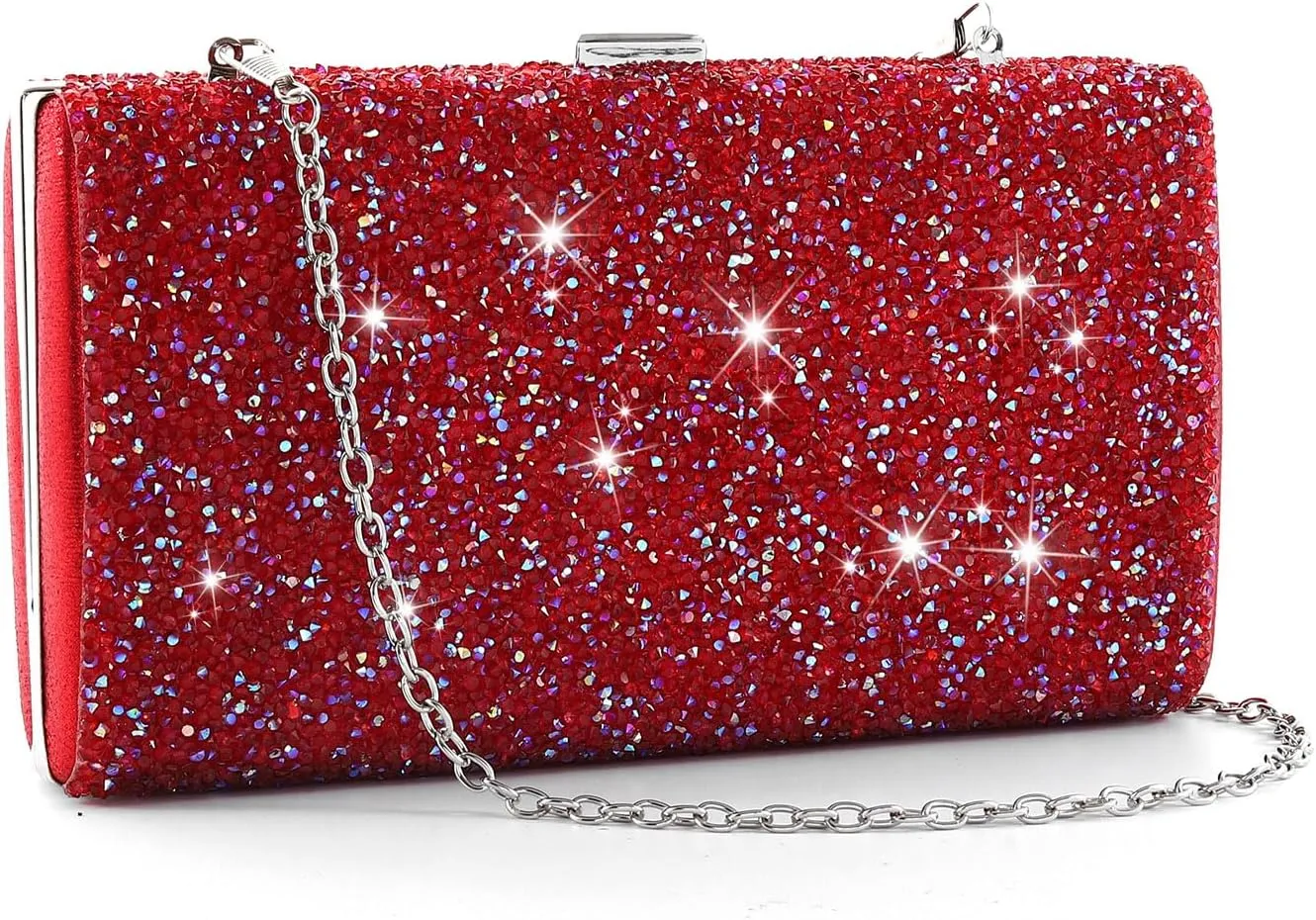 ELABEST Glitter Evening Clutch Bag Double Sided Diamond Bag Crossbody Purse Wedding Party Bag for Women