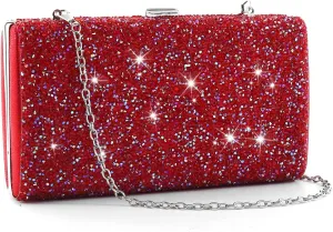 ELABEST Glitter Evening Clutch Bag Double Sided Diamond Bag Crossbody Purse Wedding Party Bag for Women