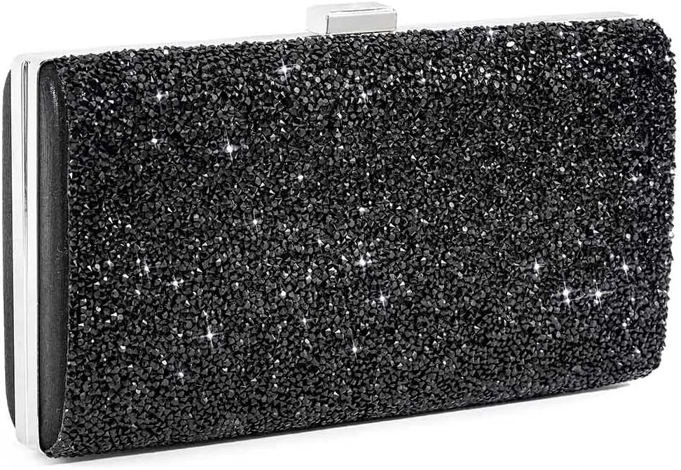 ELABEST Glitter Evening Clutch Bag Single Sided Diamond Bag Crossbody Purse Wedding Party Bag for Women